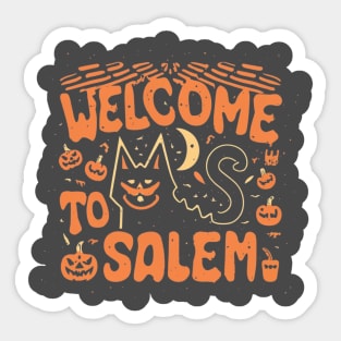 Welcome to Salem Halloween Cat Souvenir Sticker